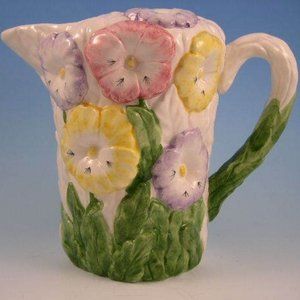 **Raised Floral Design Water Pitcher